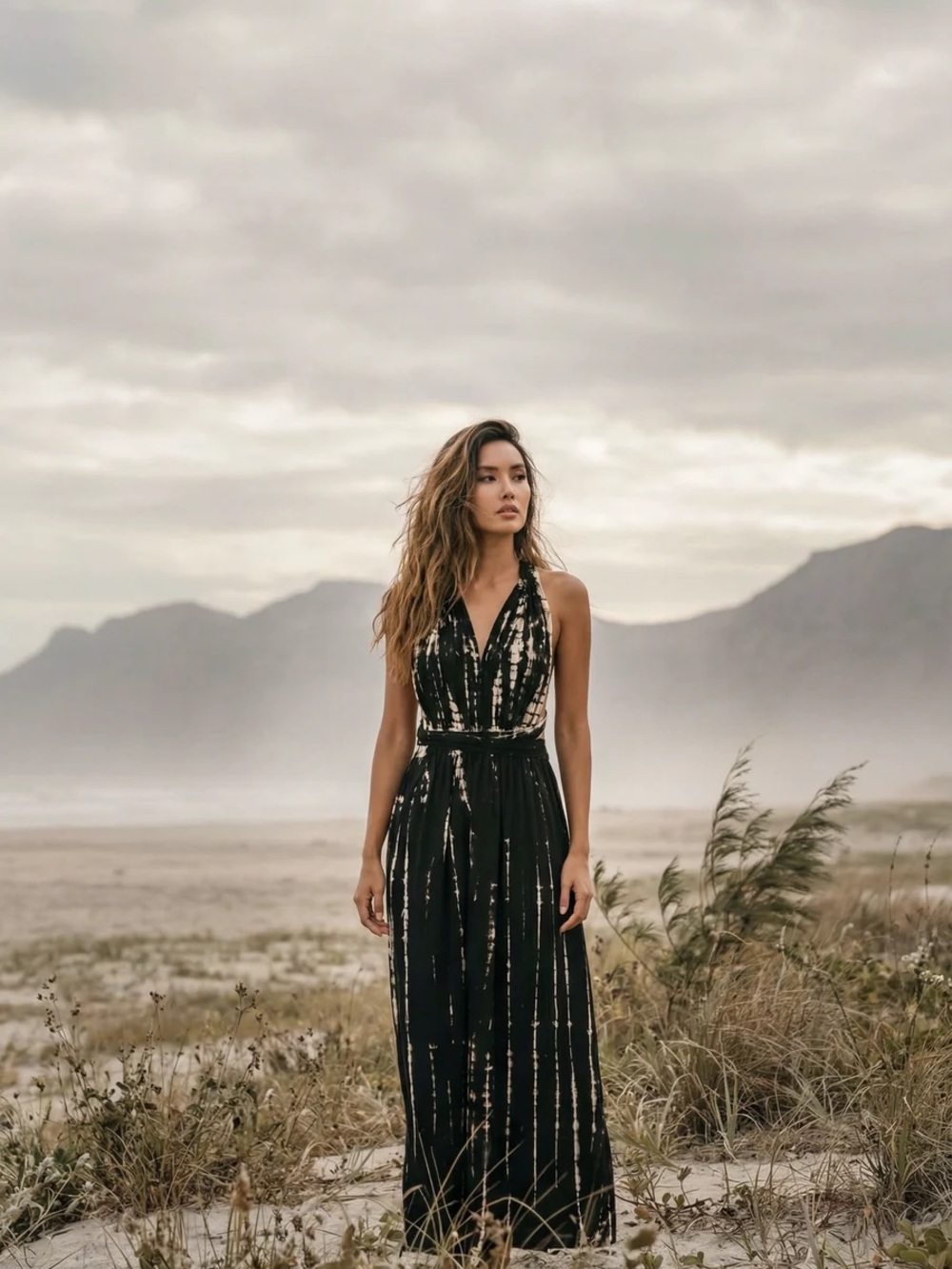 Thaluta Tie Dye Dress Kiana Black